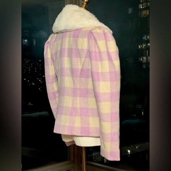 🆕 LOVESHACKFANCY 🧿 NWOT Dumont Faux Fur Collared Jacket, Lavender - Sz XS - Picture 8 of 16